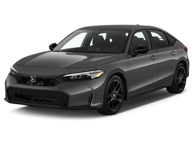 2026 Honda Civic Hatchback Sport in Urban Gray Pearl — front three-quarter view
