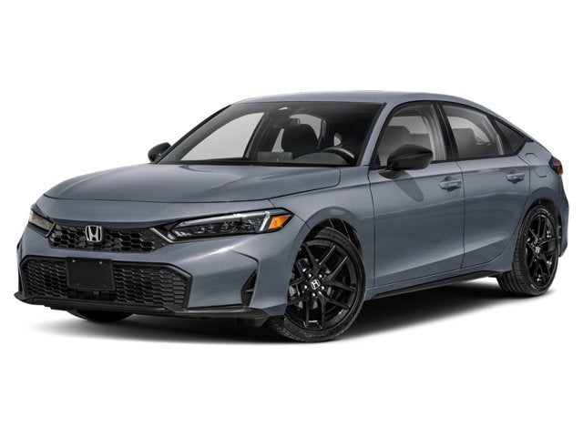 2026 Honda Civic Hatchback Sport in Urban Gray Pearl — front three-quarter view